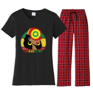 I Am Black Woman Melanin Africa Pride History BHM Women's Flannel Pajama Set