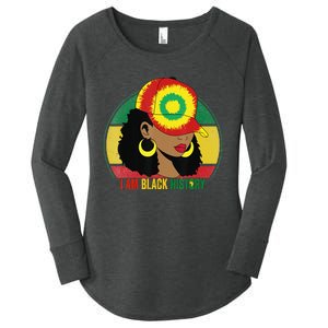 I Am Black Woman Melanin Africa Pride History BHM Women's Perfect Tri Tunic Long Sleeve Shirt