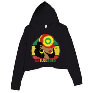 I Am Black Woman Melanin Africa Pride History BHM Crop Fleece Hoodie