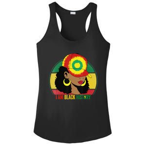 I Am Black Woman Melanin Africa Pride History BHM Ladies PosiCharge Competitor Racerback Tank