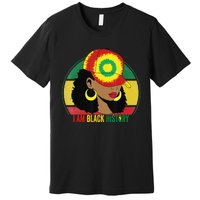 I Am Black Woman Melanin Africa Pride History BHM Premium T-Shirt