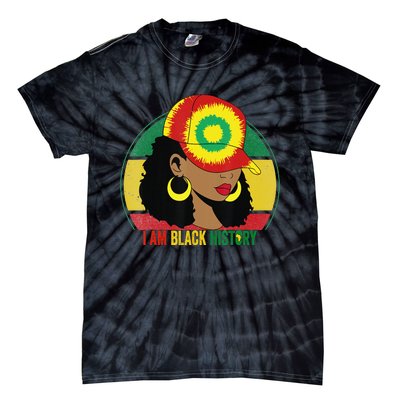 I Am Black Woman Melanin Africa Pride History BHM Tie-Dye T-Shirt