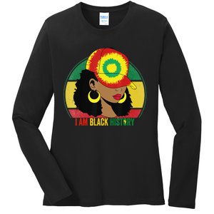 I Am Black Woman Melanin Africa Pride History BHM Ladies Long Sleeve Shirt