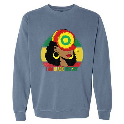 I Am Black Woman Melanin Africa Pride History BHM Garment-Dyed Sweatshirt