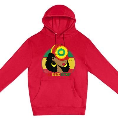 I Am Black Woman Melanin Africa Pride History BHM Premium Pullover Hoodie