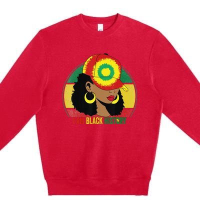 I Am Black Woman Melanin Africa Pride History BHM Premium Crewneck Sweatshirt