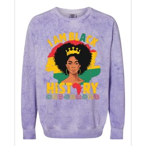 I Am Black History African Girl Black History Month Colorblast Crewneck Sweatshirt