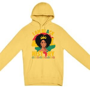 I Am Black History African Girl Black History Month Premium Pullover Hoodie