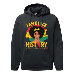 I Am Black History African Girl Black History Month Performance Fleece Hoodie