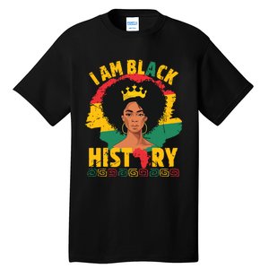 I Am Black History African Girl Black History Month Tall T-Shirt