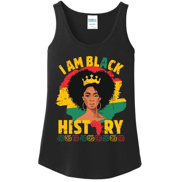 I Am Black History African Girl Black History Month Ladies Essential Tank