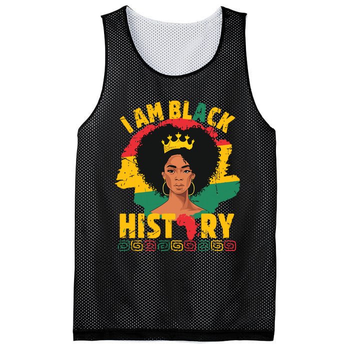 I Am Black History African Girl Black History Month Mesh Reversible Basketball Jersey Tank