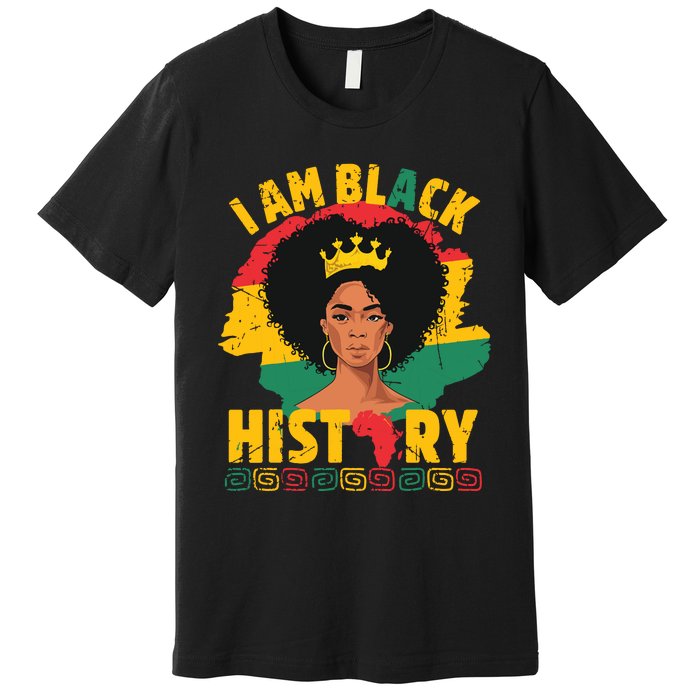 I Am Black History African Girl Black History Month Premium T-Shirt