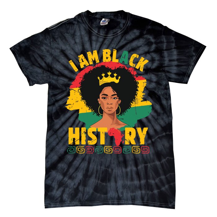 I Am Black History African Girl Black History Month Tie-Dye T-Shirt