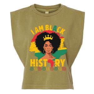 I Am Black History African Girl Black History Month Garment-Dyed Women's Muscle Tee