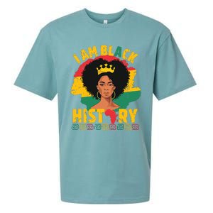 I Am Black History African Girl Black History Month Sueded Cloud Jersey T-Shirt