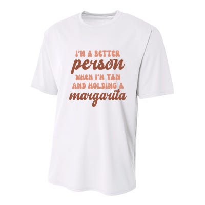 Im A Better Person When Im Tan And Holding A Margarita Summer Youth Performance Sprint T-Shirt