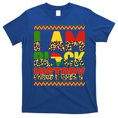 I Am Black History Month African Leopard Juneteenth Melanin Gift T-Shirt