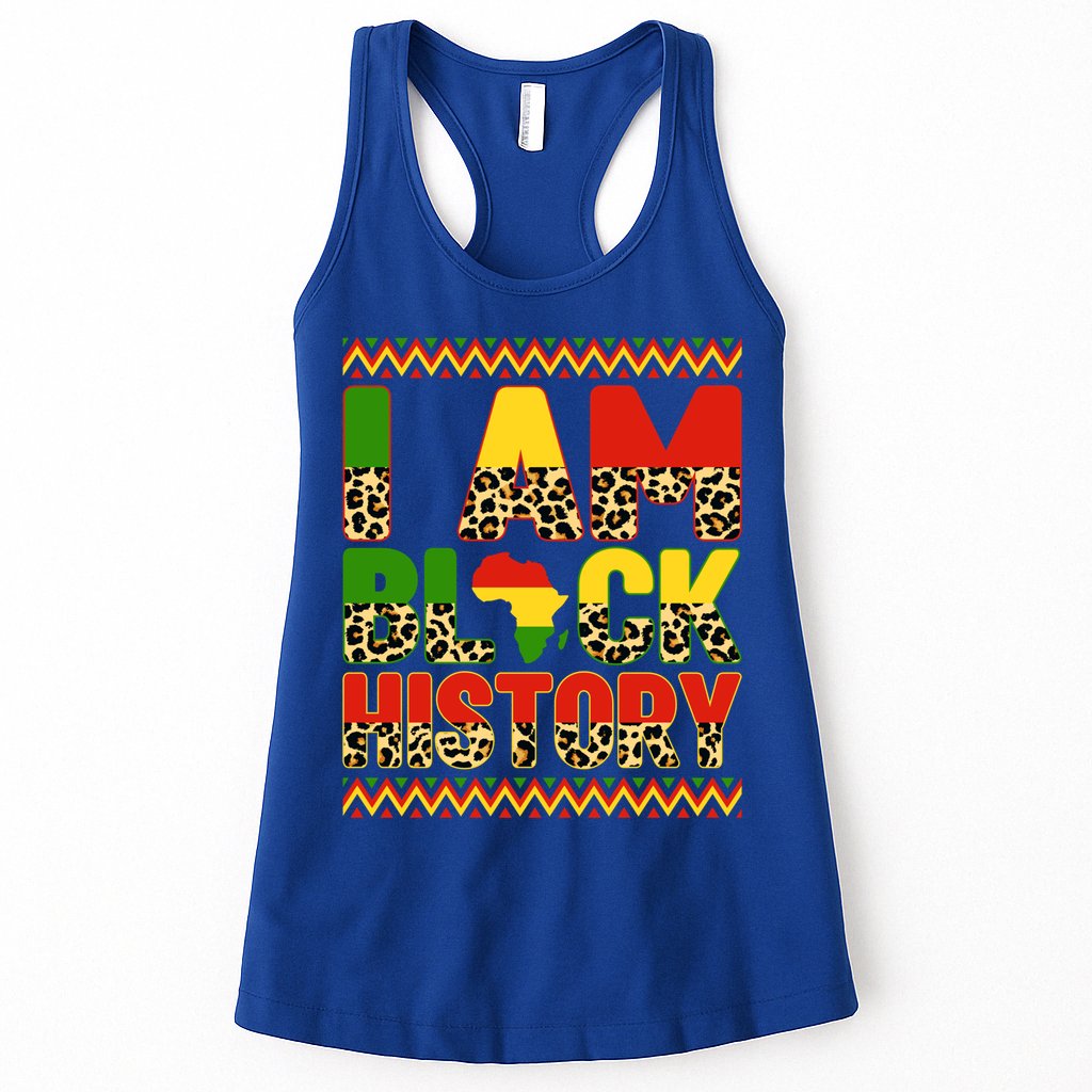 I Am Black History Month African Leopard Juneteenth Melanin Gift Womens Tank Top