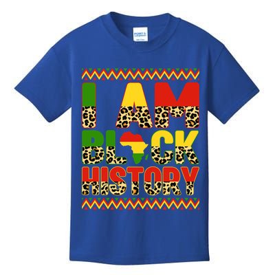 I Am Black History Month African Leopard Juneteenth Melanin Gift Kids T-Shirt