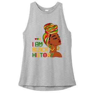 I Am Black History Month African American Ladies PosiCharge Tri-Blend Wicking Tank