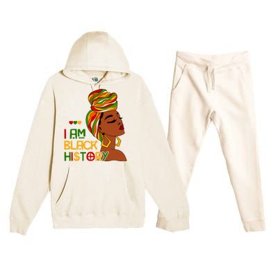 I Am Black History Month African American Premium Hooded Sweatsuit Set