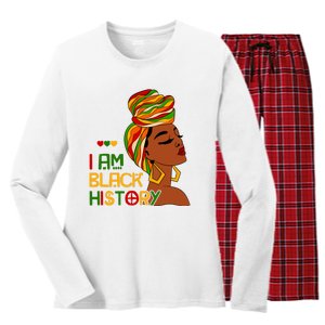 I Am Black History Month African American Women's Long Sleeve Flannel Pajama Set 