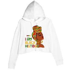 I Am Black History Month African American Crop Fleece Hoodie