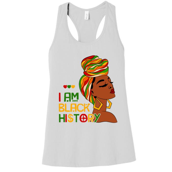 I Am Black History Month African American Women's Racerback Tank