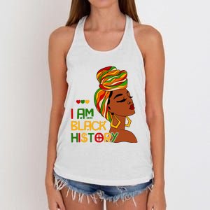 I Am Black History Month African American Women's Knotted Racerback Tank