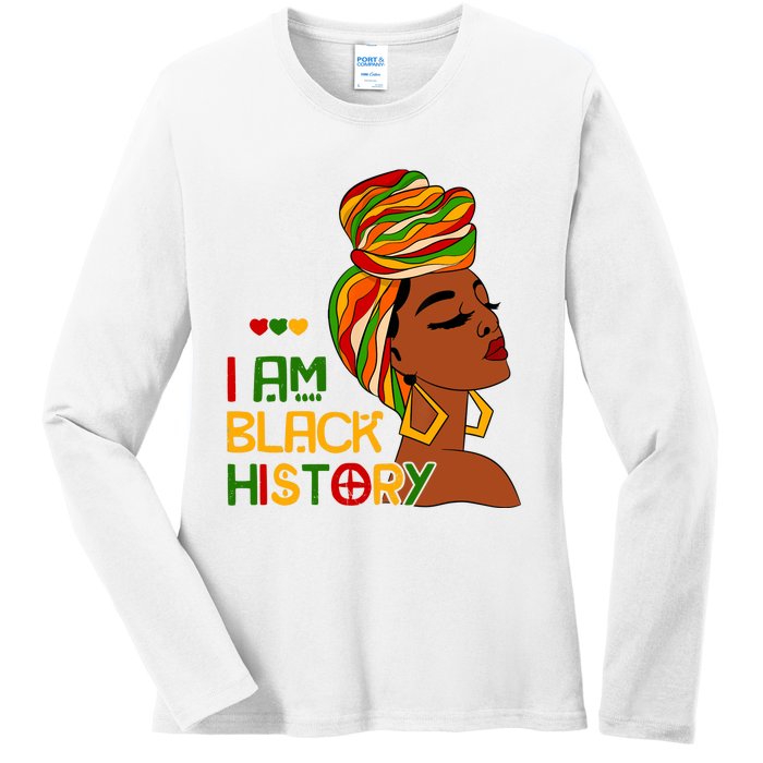 I Am Black History Month African American Ladies Long Sleeve Shirt