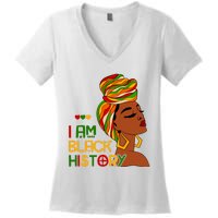 I Am Black History Month African American Women's V-Neck T-Shirt