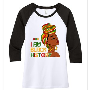 I Am Black History Month African American Women's Tri-Blend 3/4-Sleeve Raglan Shirt