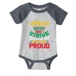 I Am Black History And I Strive To Make My Ancestor Proud Gift Infant Baby Jersey Bodysuit