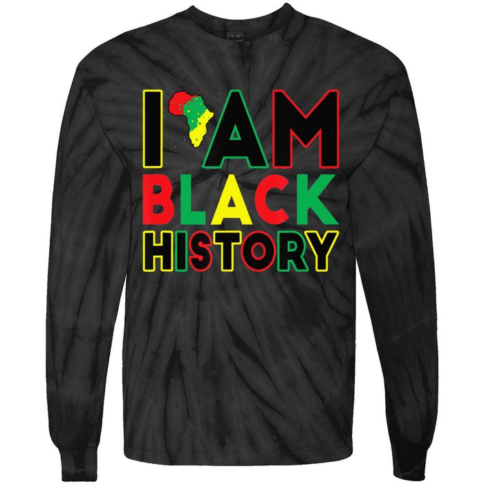 I Am Black History Month African American Pride Celebration Tie-Dye Long Sleeve Shirt