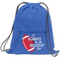 ILl Always Be His Biggest Fan Leopard Football Mom Sister Gift Sweatshirt Cinch Pack Bag