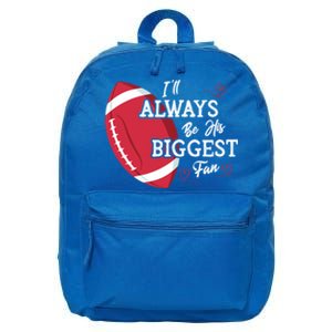 ILl Always Be His Biggest Fan Leopard Football Mom Sister Gift 16 in Basic Backpack