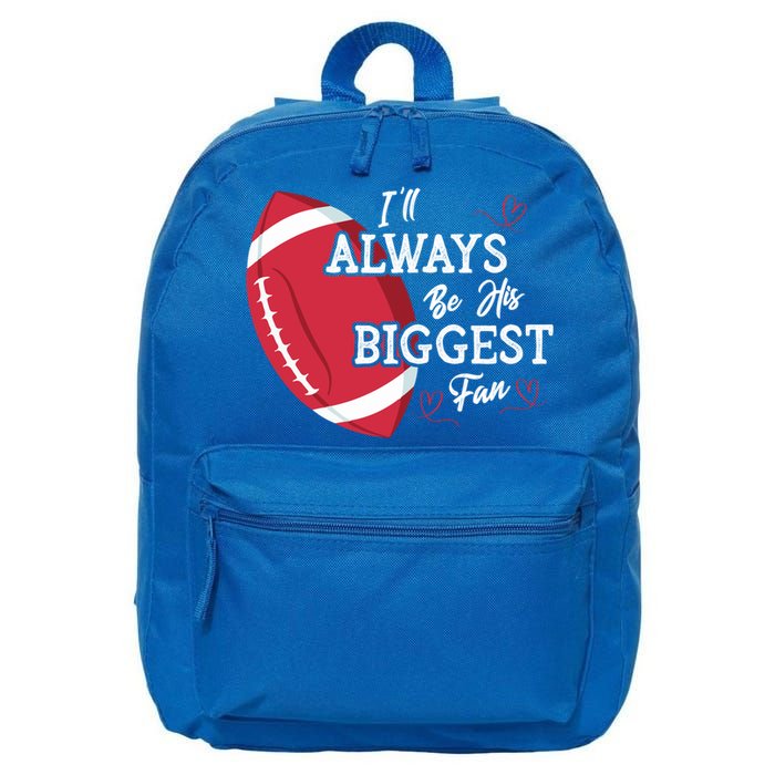 ILl Always Be His Biggest Fan Leopard Football Mom Sister Gift 16 in Basic Backpack