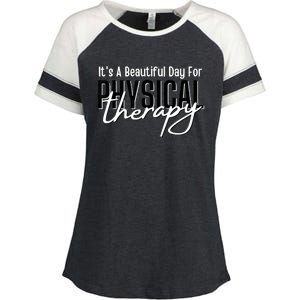 It's A Beautiful Day For Physical Therapy Enza Ladies Jersey Colorblock Tee