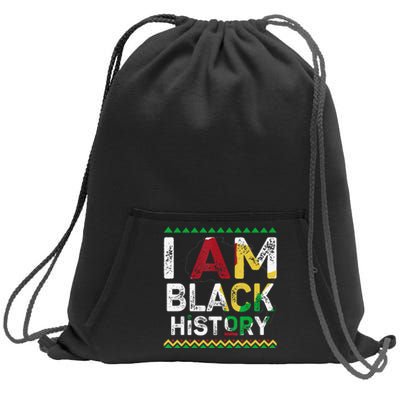 I Am Black History Month African American Pride Celebration Sweatshirt Cinch Pack Bag