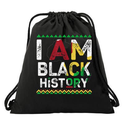 I Am Black History Month African American Pride Celebration Drawstring Bag