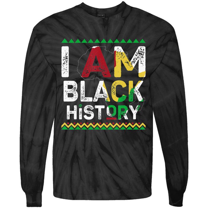 I Am Black History Month African American Pride Celebration Tie-Dye Long Sleeve Shirt