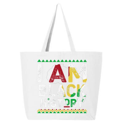 I Am Black History Month African American Pride Celebration 25L Jumbo Tote