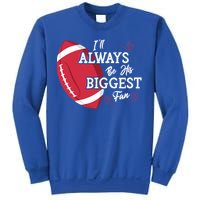 ILl Always Be His Biggest Fan Leopard Football Mom Sister Gift Sweatshirt