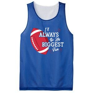 ILl Always Be His Biggest Fan Leopard Football Mom Sister Gift Mesh Reversible Basketball Jersey Tank