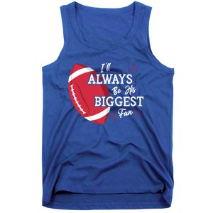 ILl Always Be His Biggest Fan Leopard Football Mom Sister Gift Tank Top