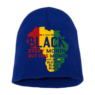 I Am Black History Month Afro African Pride Gift Short Acrylic Beanie