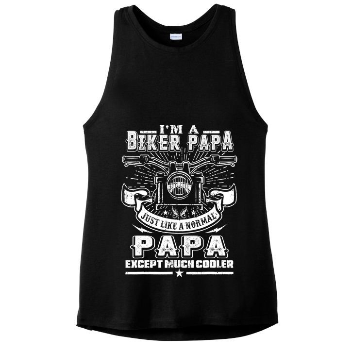 I'm A Biker Papa Funny Motorcycle Rider Grandpa Father's Da Ladies PosiCharge Tri-Blend Wicking Tank