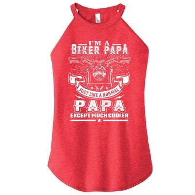 I'm A Biker Papa Funny Motorcycle Rider Grandpa Father's Da Women’s Perfect Tri Rocker Tank