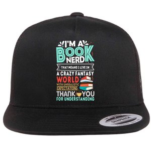 Im A Book Nerd Funny Reading Gifts For Book Lovers Flat Bill Trucker Hat